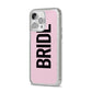 Bride iPhone 14 Pro Max Glitter Tough Case Silver Angled Image