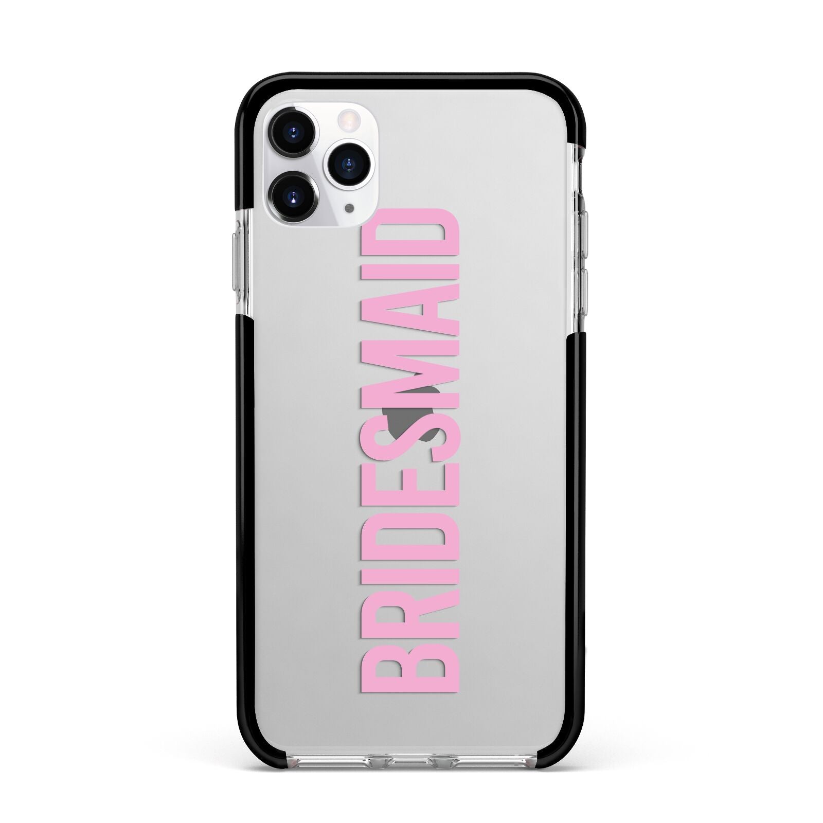 Bridesmaid Apple iPhone 11 Pro Max in Silver with Black Impact Case