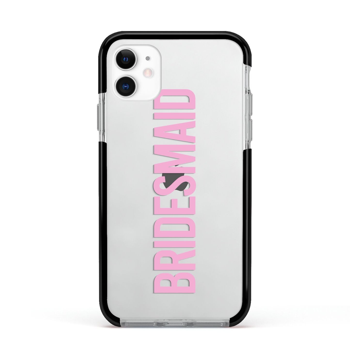 Bridesmaid Apple iPhone 11 in White with Black Impact Case