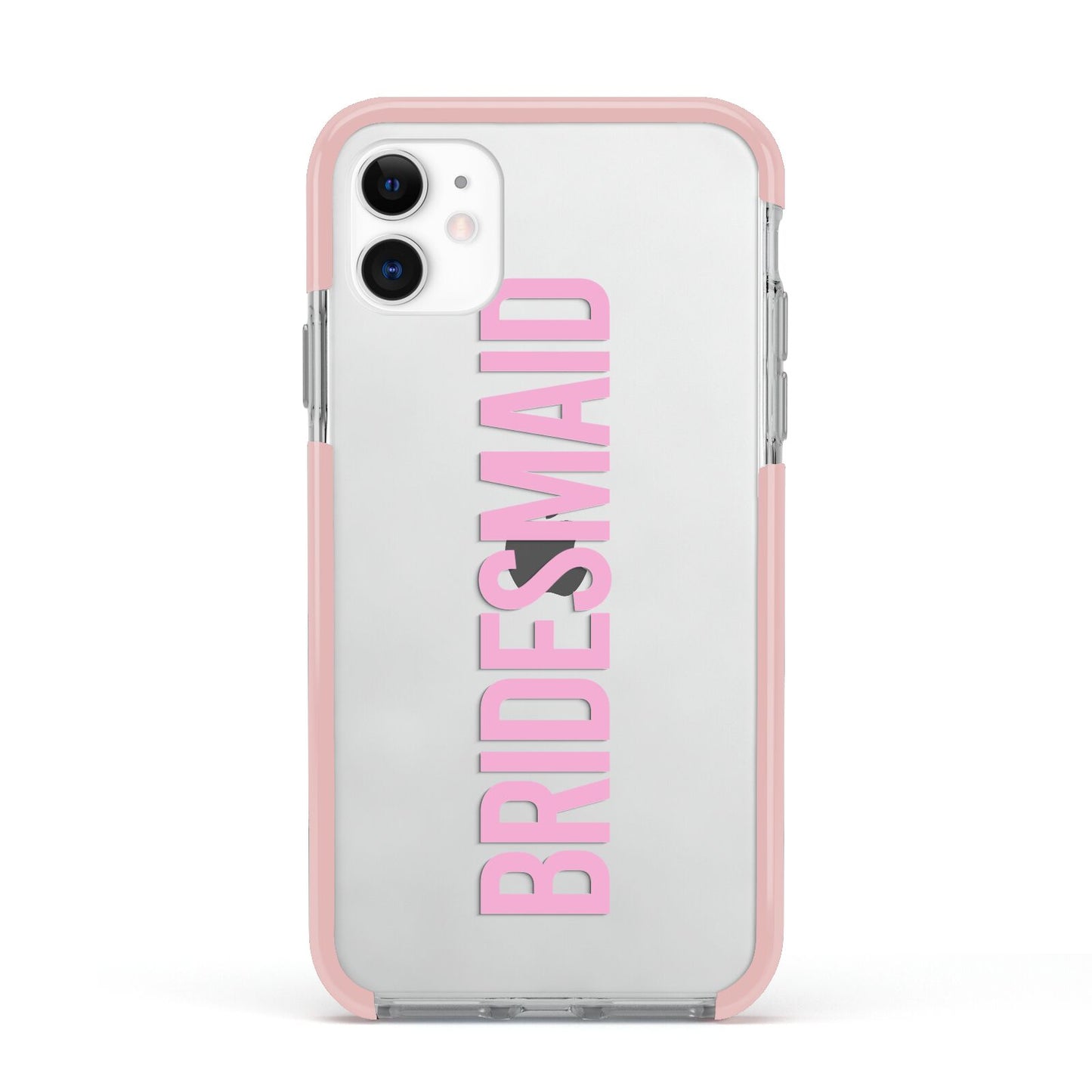 Bridesmaid Apple iPhone 11 in White with Pink Impact Case