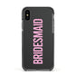 Bridesmaid Apple iPhone Xs Impact Case Black Edge on Black Phone