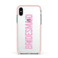 Bridesmaid Apple iPhone Xs Impact Case Pink Edge on Silver Phone