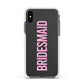 Bridesmaid Apple iPhone Xs Impact Case White Edge on Black Phone
