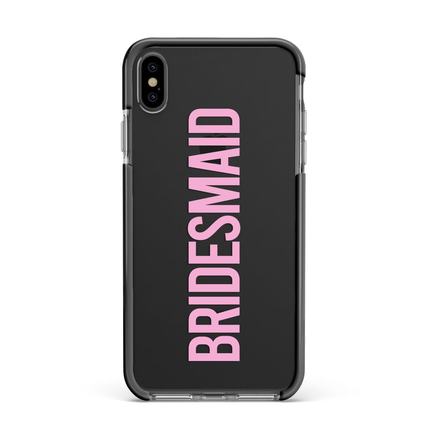 Bridesmaid Apple iPhone Xs Max Impact Case Black Edge on Black Phone