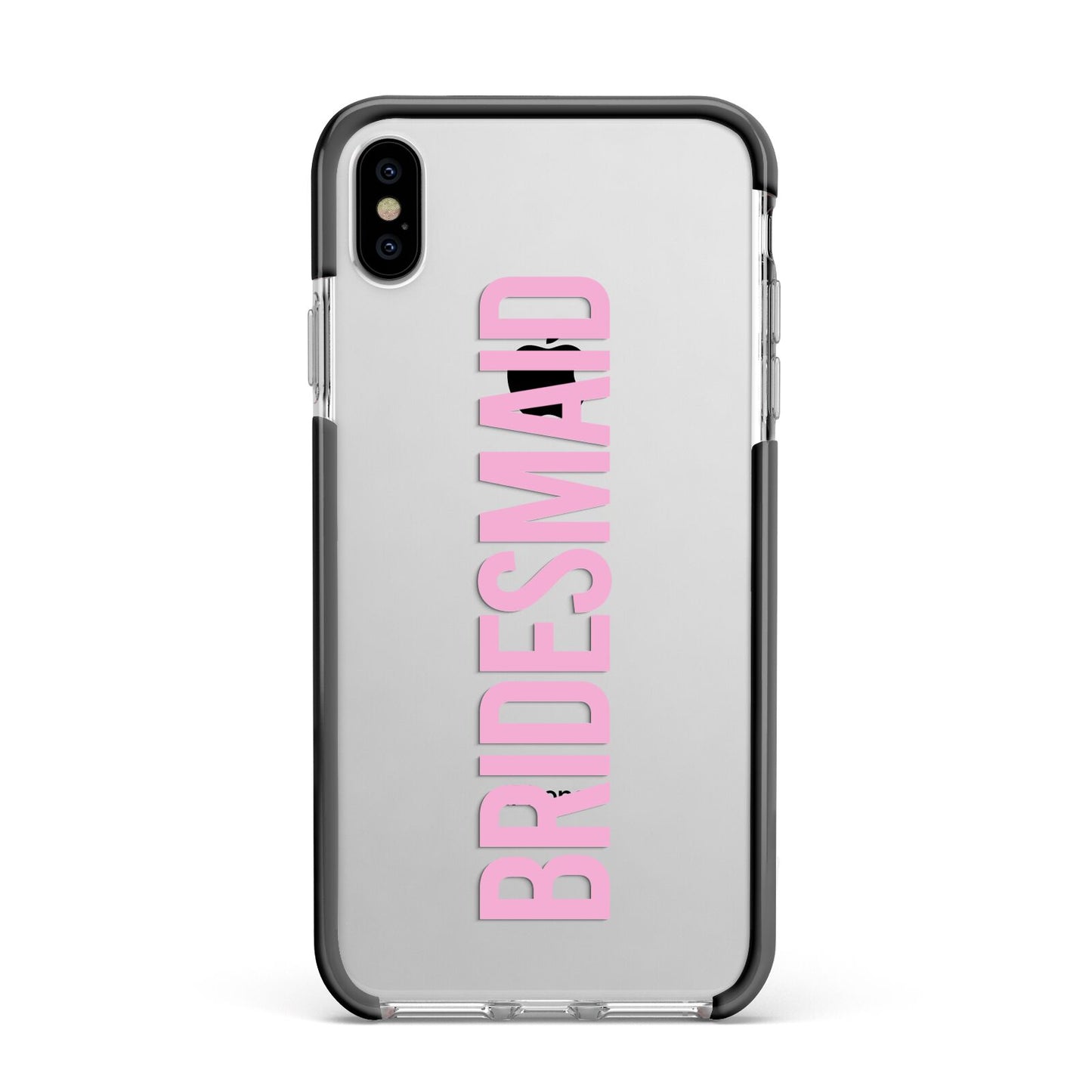 Bridesmaid Apple iPhone Xs Max Impact Case Black Edge on Silver Phone
