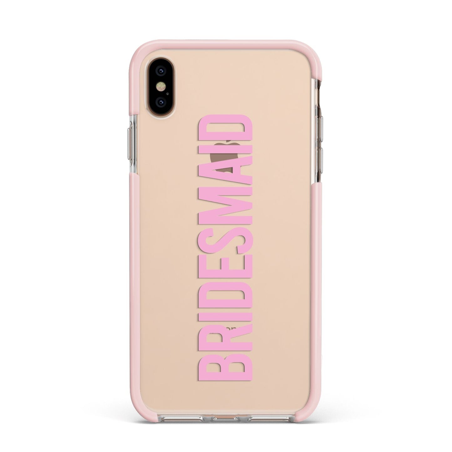 Bridesmaid Apple iPhone Xs Max Impact Case Pink Edge on Gold Phone