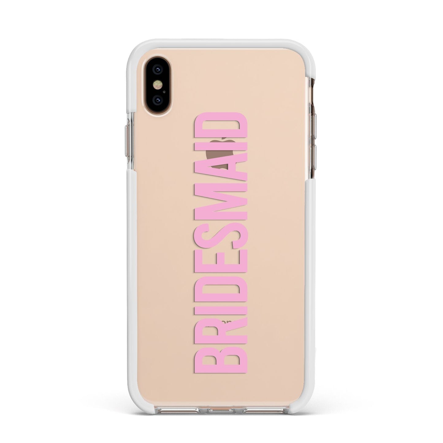 Bridesmaid Apple iPhone Xs Max Impact Case White Edge on Gold Phone