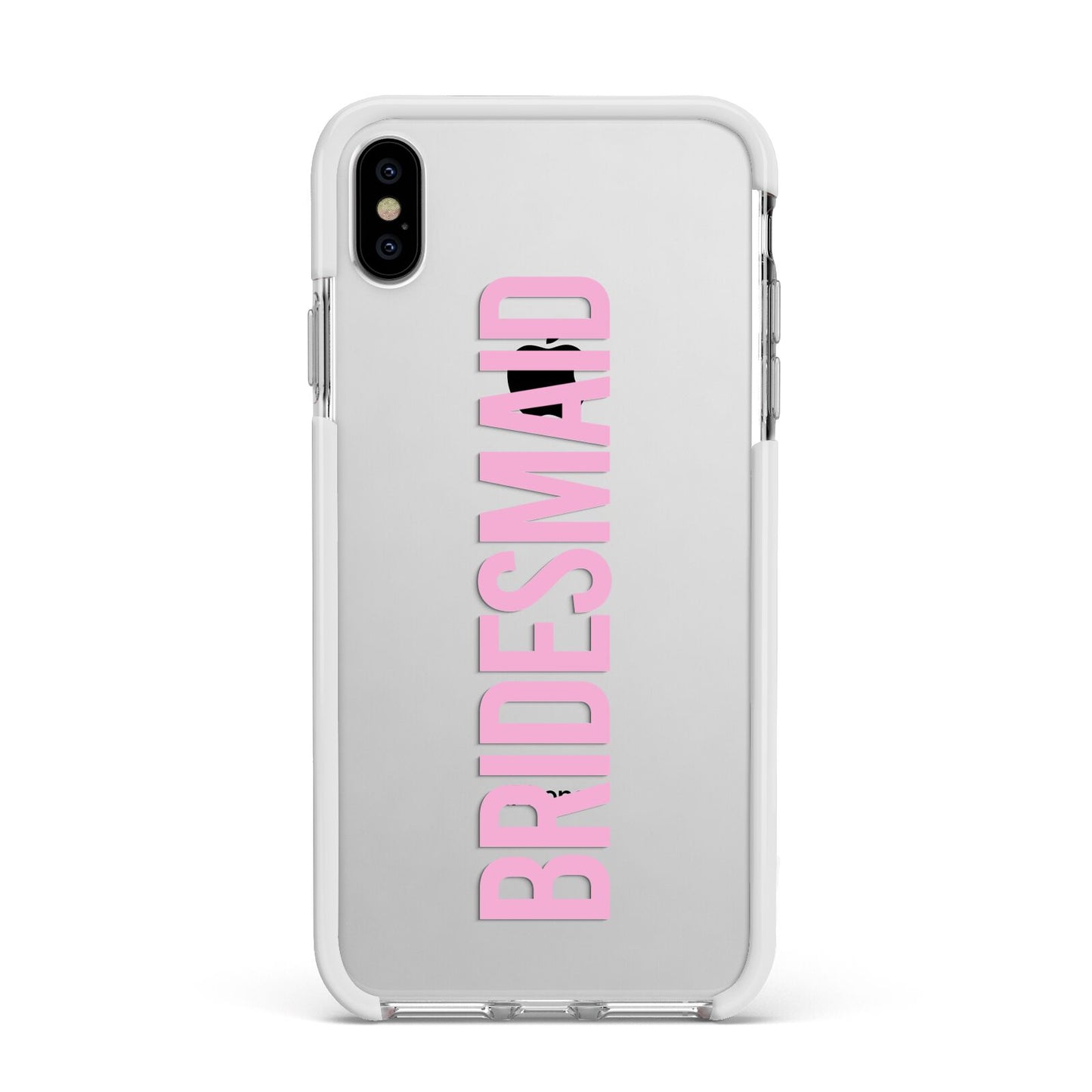Bridesmaid Apple iPhone Xs Max Impact Case White Edge on Silver Phone