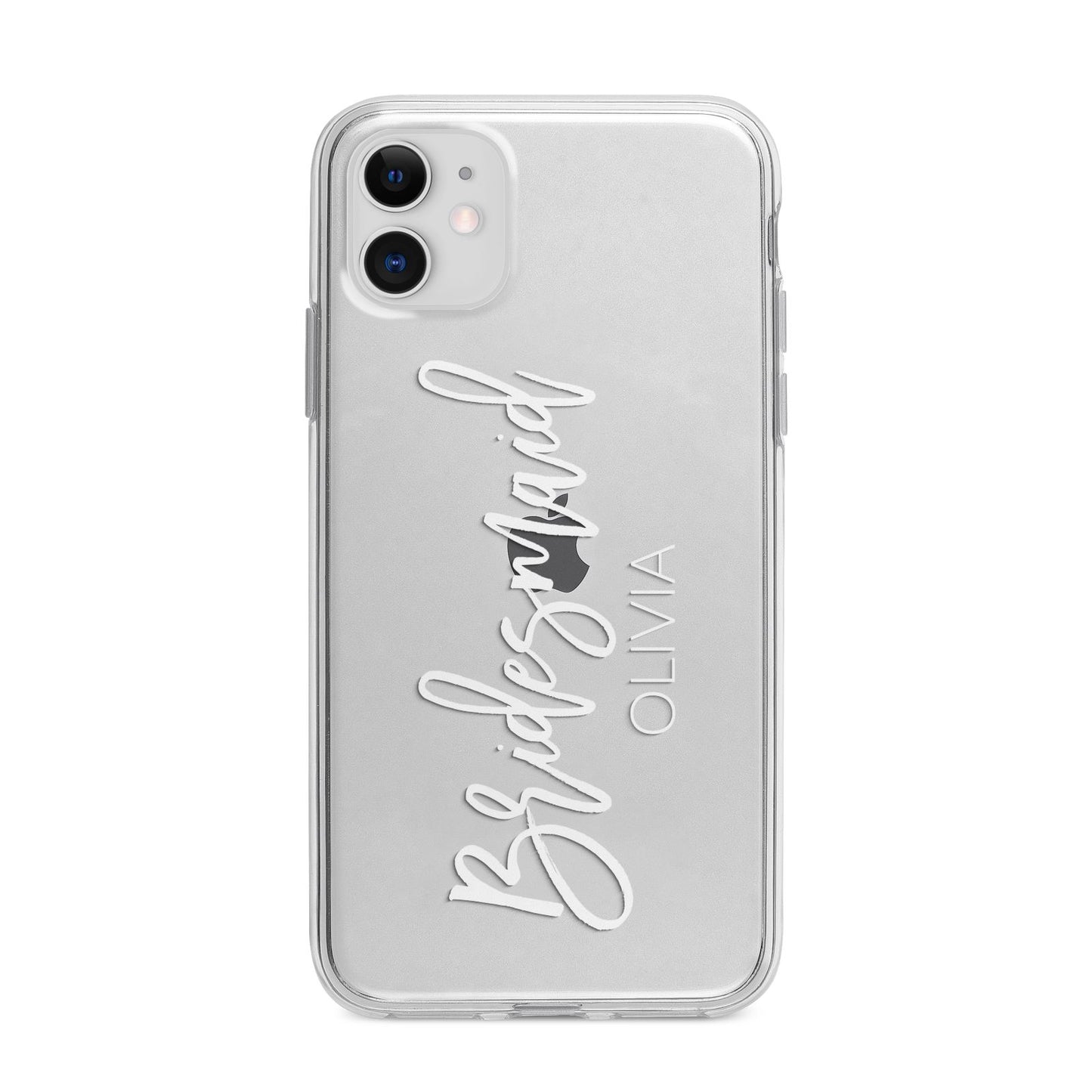 Bridesmaid Personalised Apple iPhone 11 in White with Bumper Case