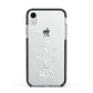 Bridesmaid Personalised Apple iPhone XR Impact Case Black Edge on Silver Phone