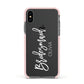 Bridesmaid Personalised Apple iPhone Xs Impact Case Pink Edge on Black Phone