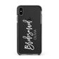 Bridesmaid Personalised Apple iPhone Xs Max Impact Case Black Edge on Black Phone