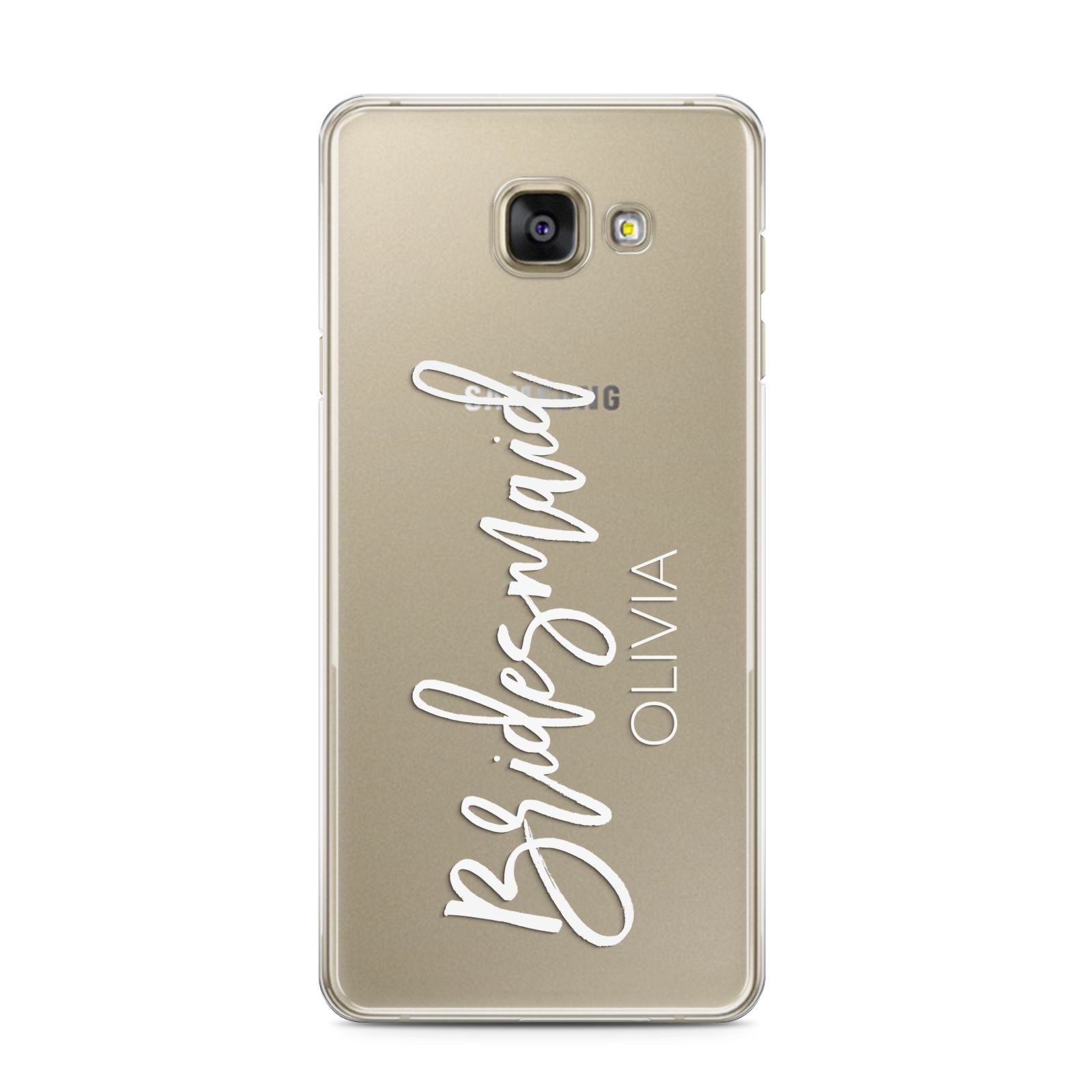 Bridesmaid Personalised Samsung Galaxy A3 2016 Case on gold phone