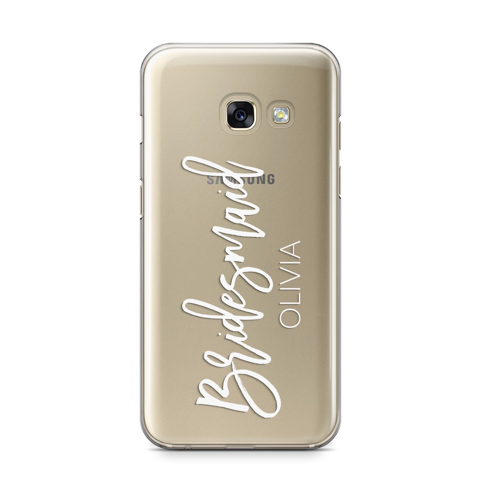 Bridesmaid Personalised Samsung Galaxy A3 2017 Case on gold phone