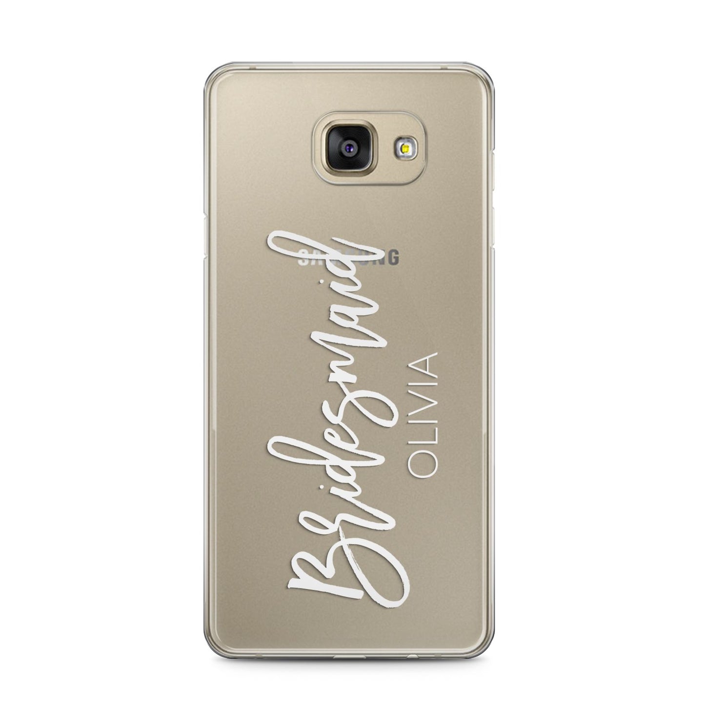 Bridesmaid Personalised Samsung Galaxy A5 2016 Case on gold phone