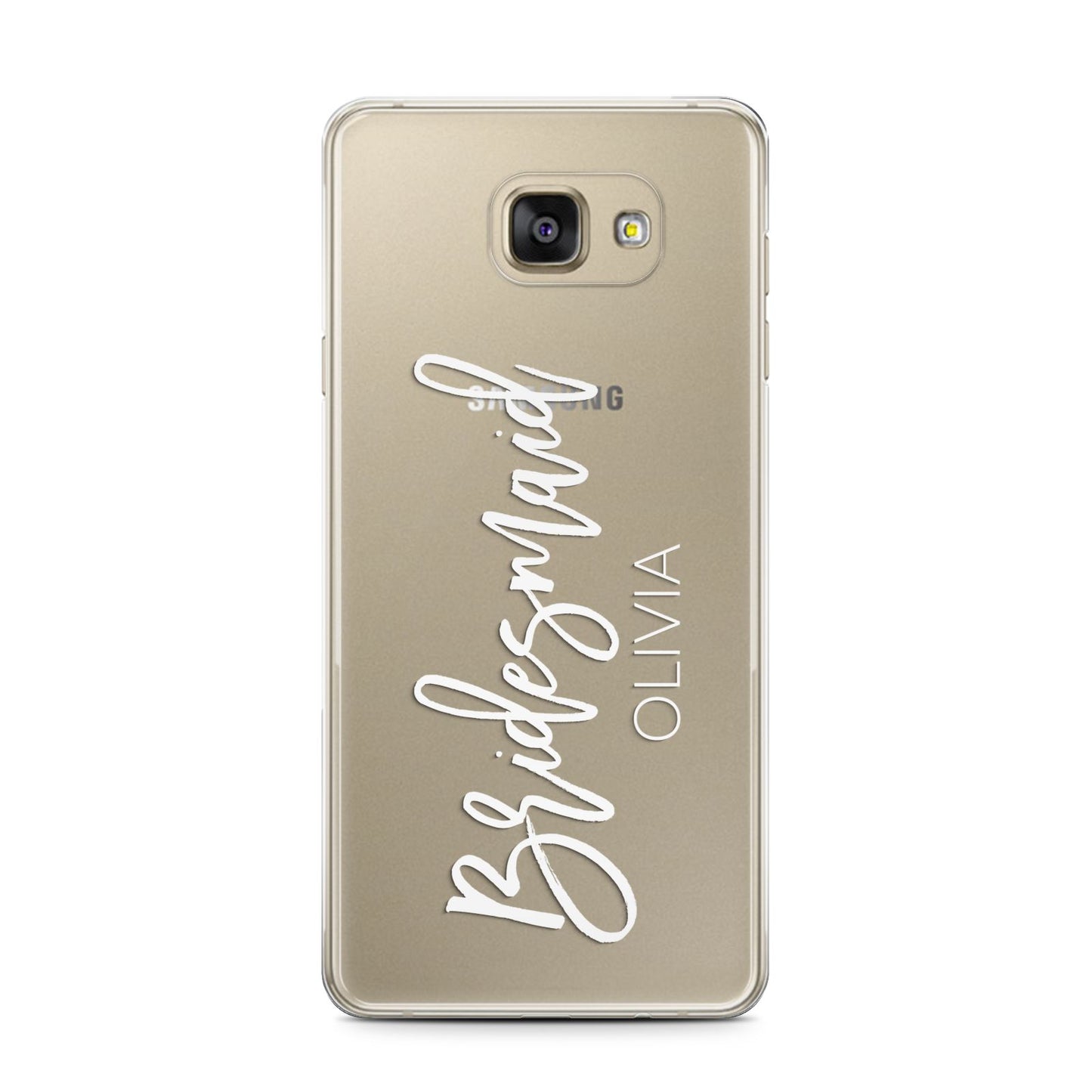 Bridesmaid Personalised Samsung Galaxy A7 2016 Case on gold phone