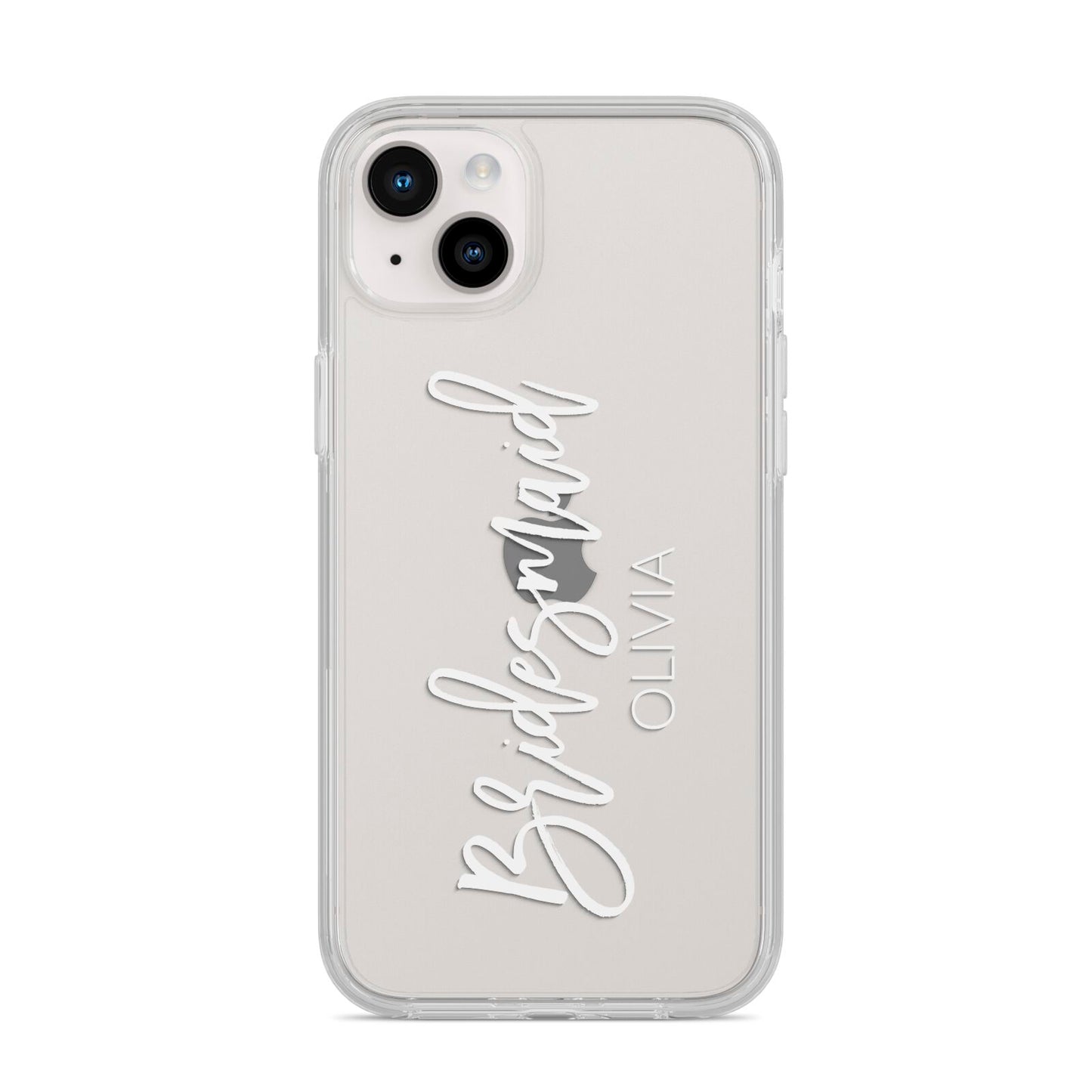 Bridesmaid Personalised iPhone 14 Plus Clear Tough Case Starlight