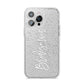 Bridesmaid Personalised iPhone 14 Pro Max Glitter Tough Case Silver
