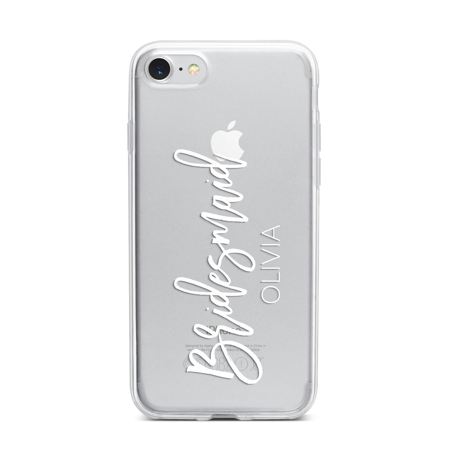 Bridesmaid Personalised iPhone 7 Bumper Case on Silver iPhone