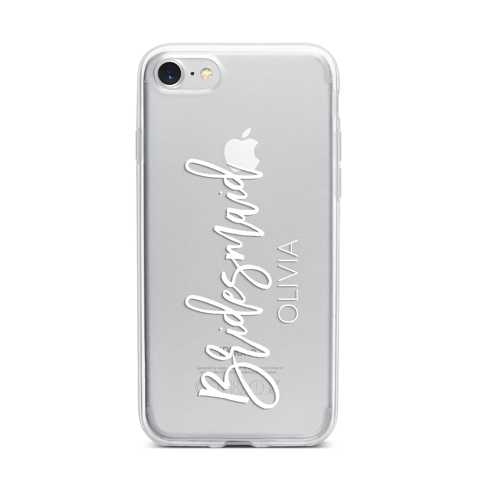 Bridesmaid Personalised iPhone 7 Bumper Case on Silver iPhone