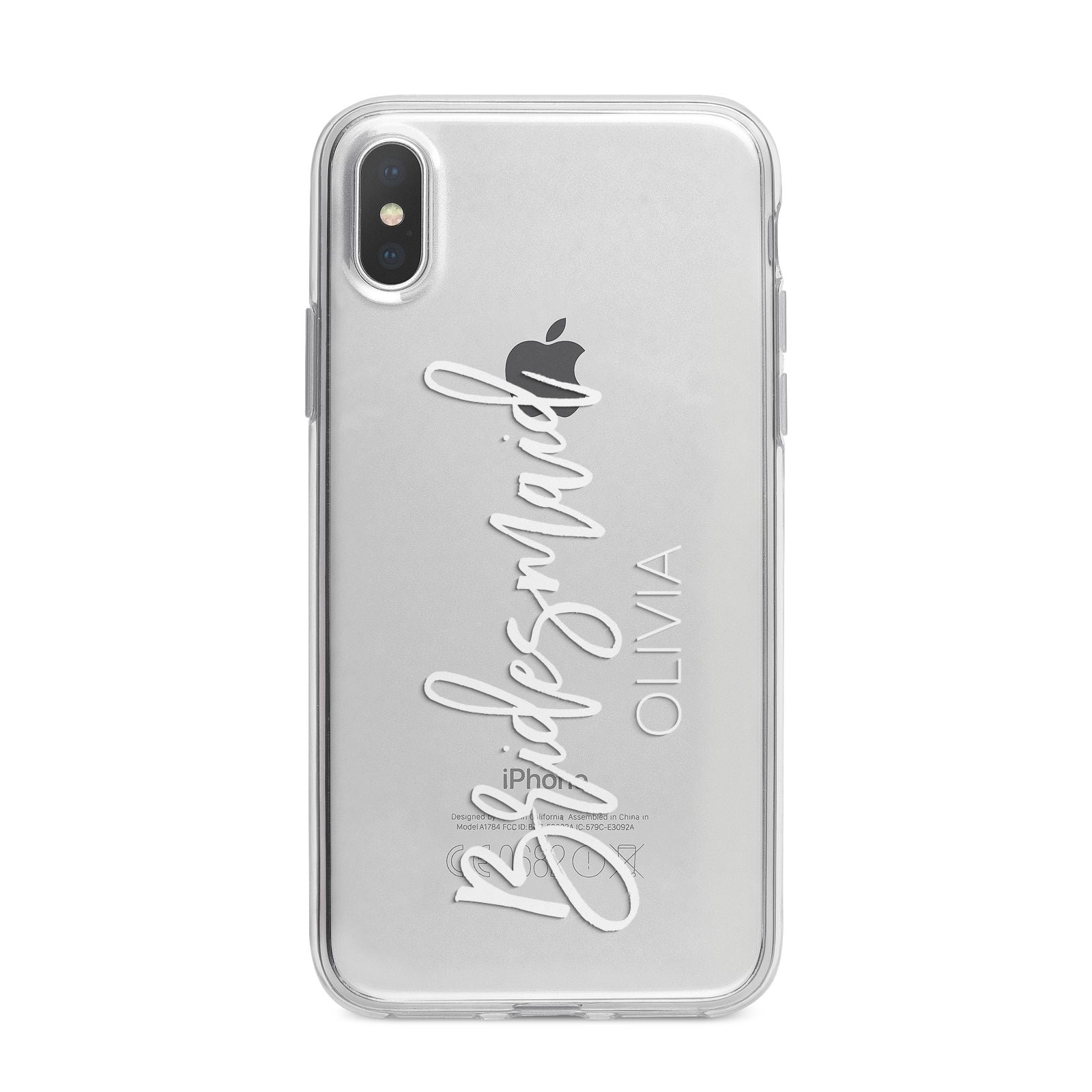 Bridesmaid Personalised iPhone X Bumper Case on Silver iPhone Alternative Image 1
