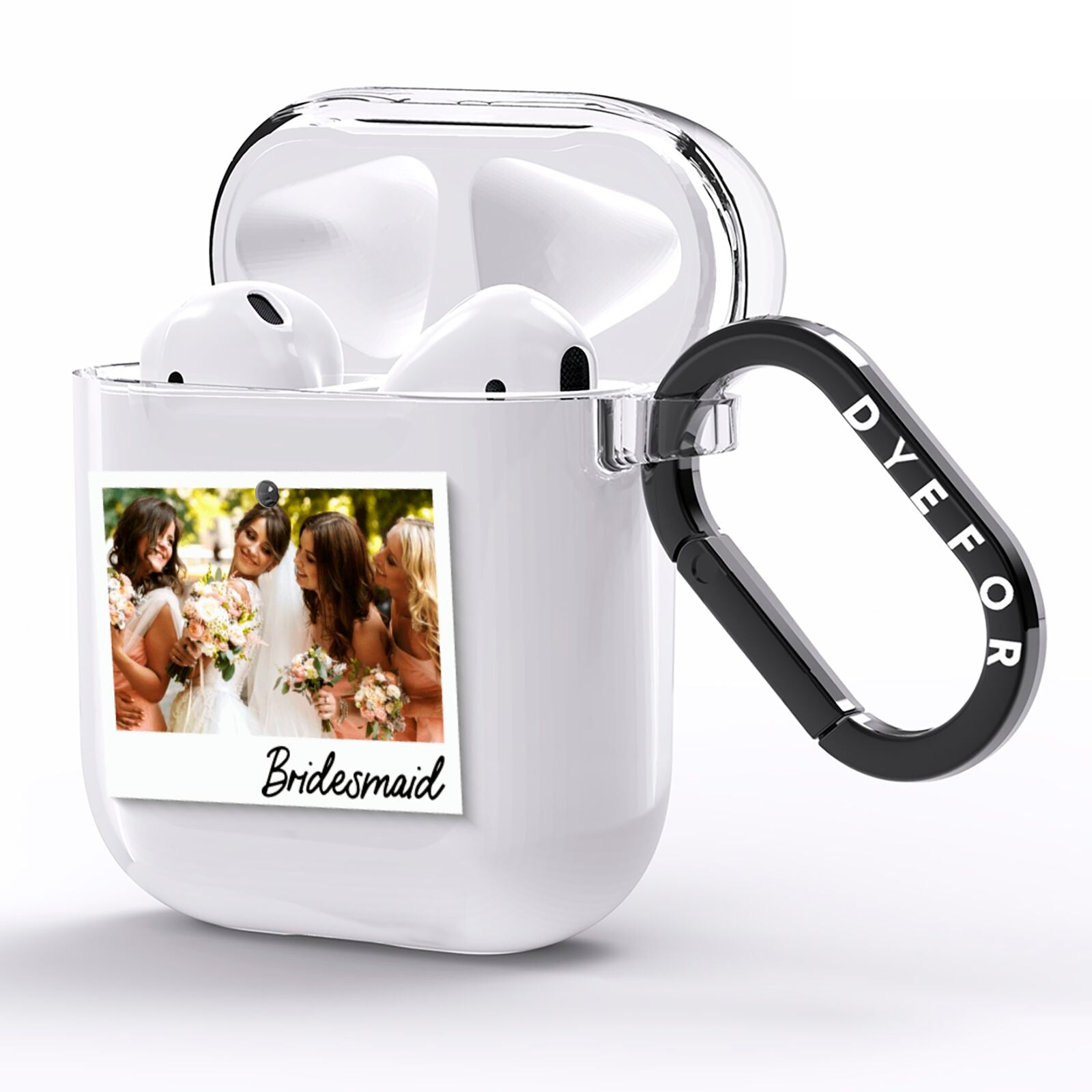 Bridesmaid Photo AirPods Clear Case Side Image