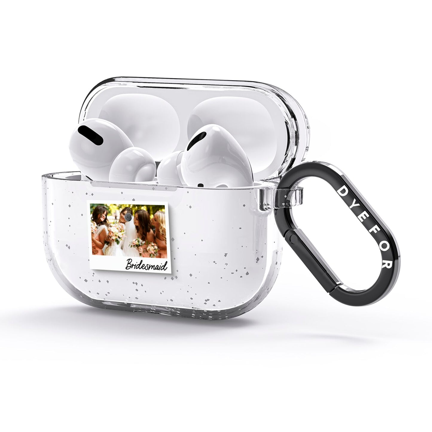 Bridesmaid Photo AirPods Glitter Case 3rd Gen Side Image