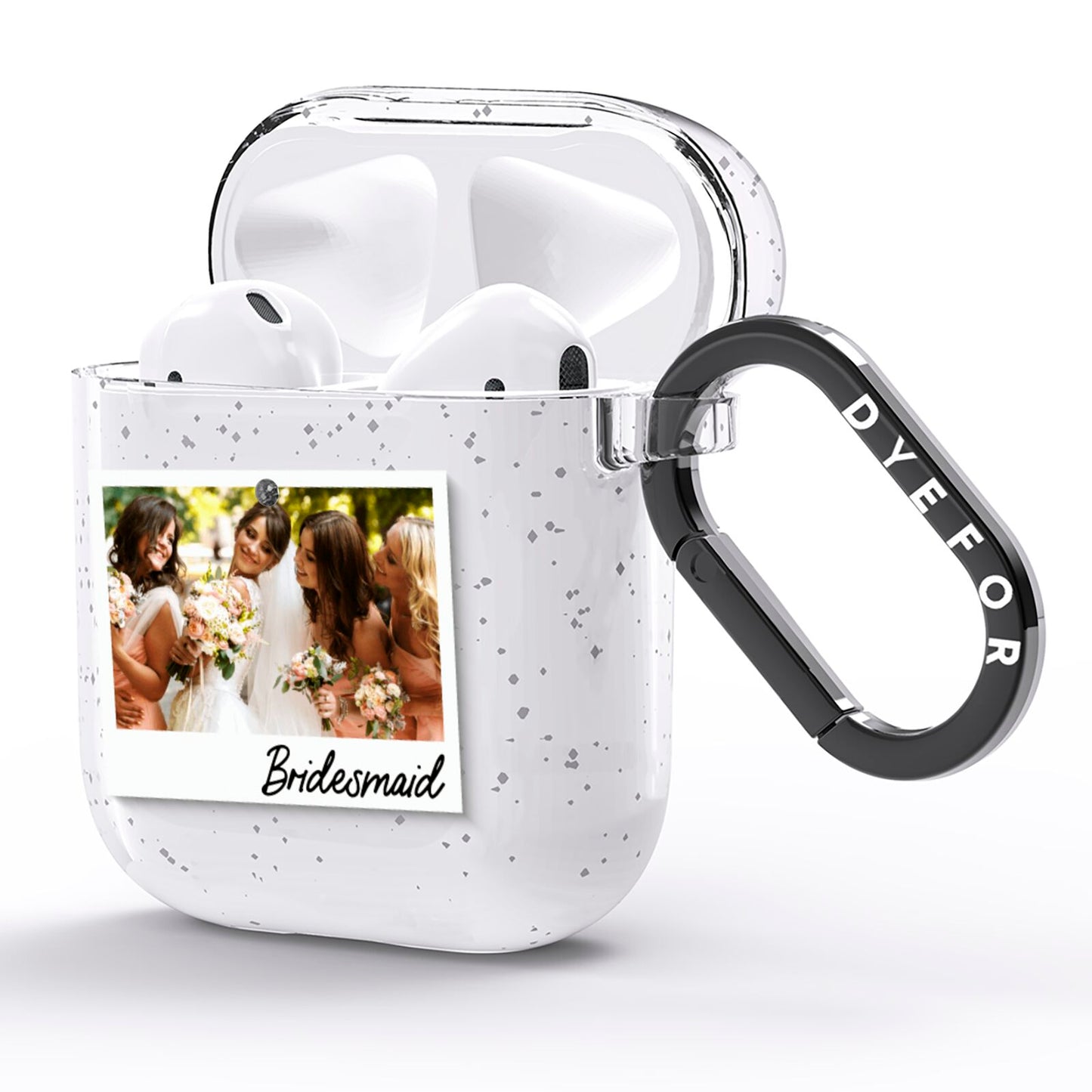 Bridesmaid Photo AirPods Glitter Case Side Image