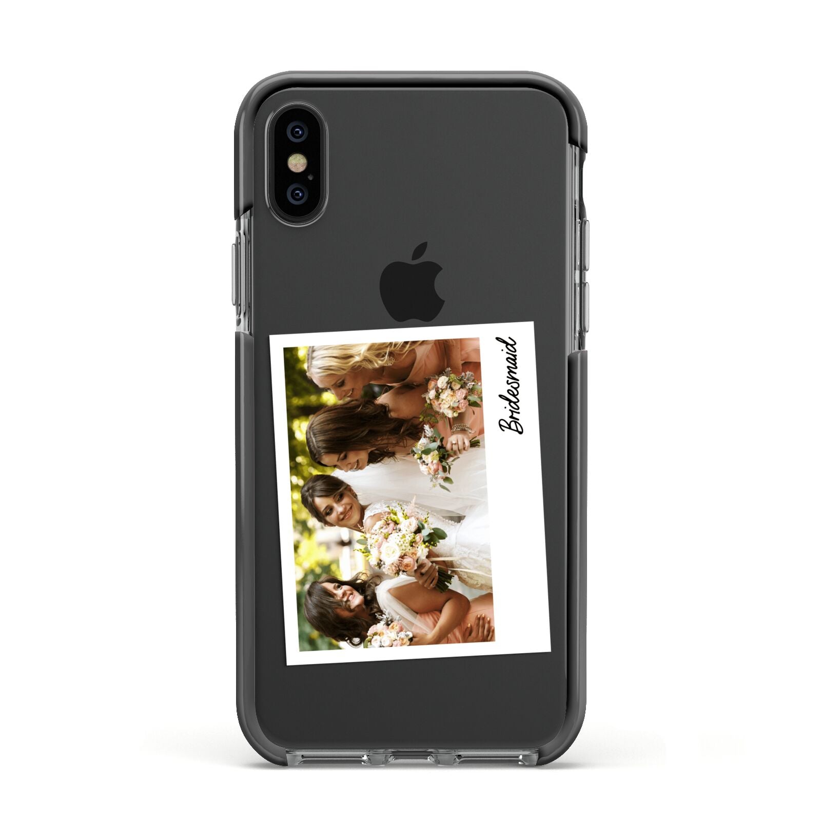 Bridesmaid Photo Apple iPhone Xs Impact Case Black Edge on Black Phone