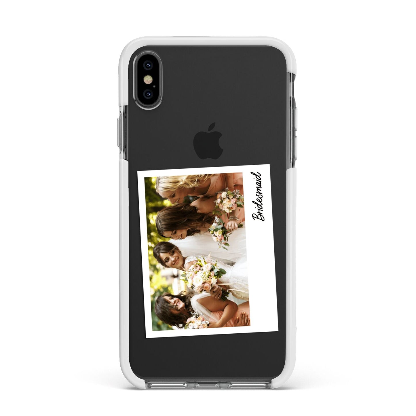 Bridesmaid Photo Apple iPhone Xs Max Impact Case White Edge on Black Phone