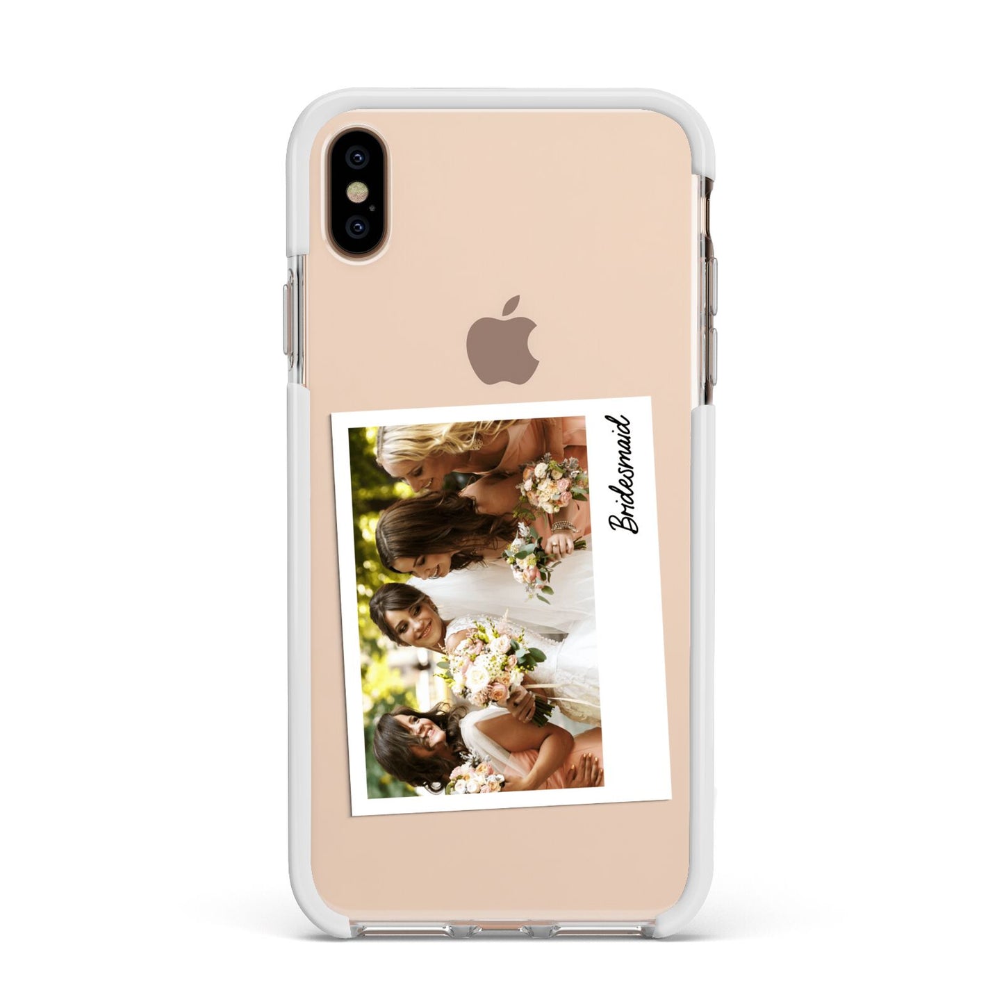 Bridesmaid Photo Apple iPhone Xs Max Impact Case White Edge on Gold Phone
