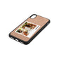 Bridesmaid Photo Rose Gold Pebble Leather iPhone Xs Case Side Angle