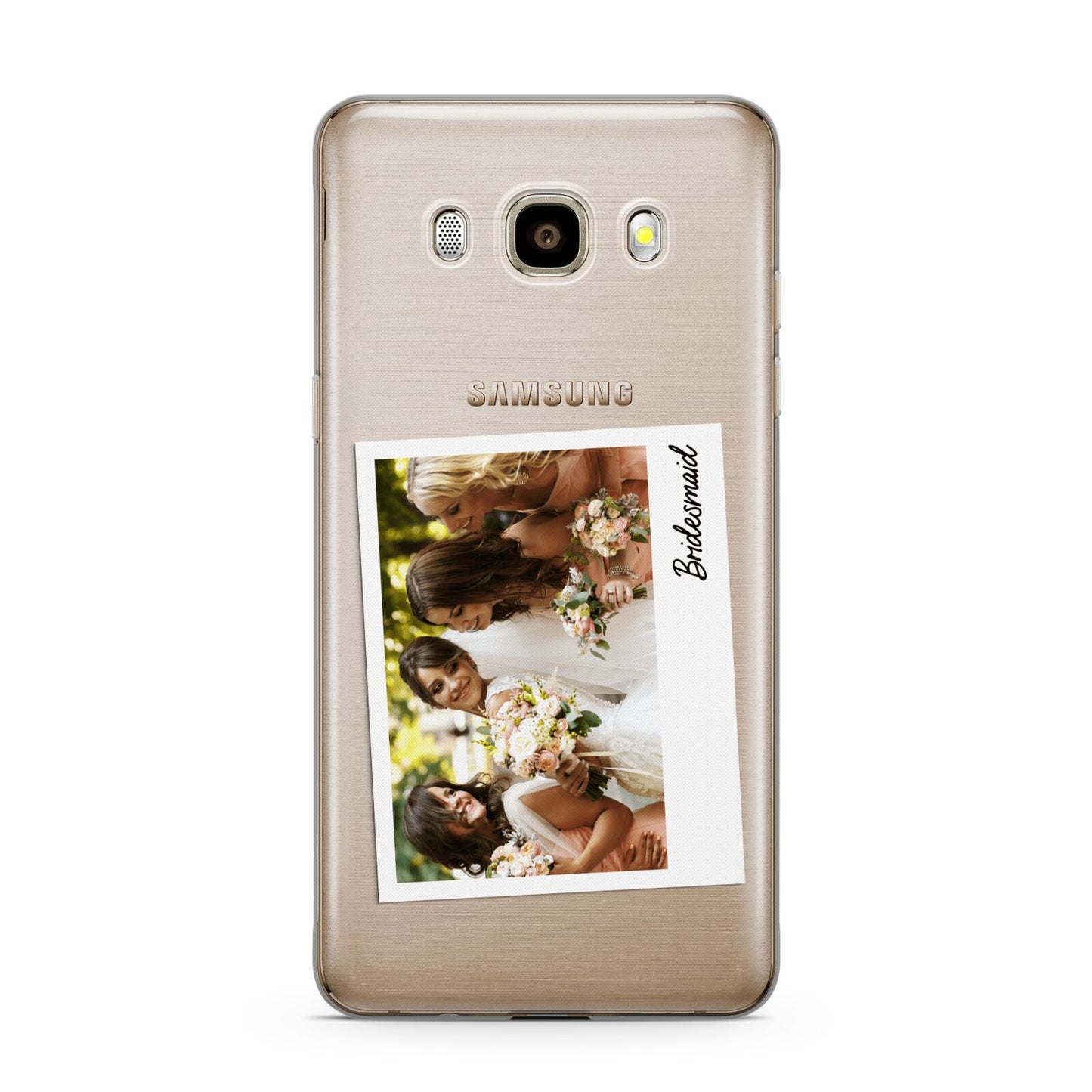 Bridesmaid Photo Samsung Galaxy J7 2016 Case on gold phone