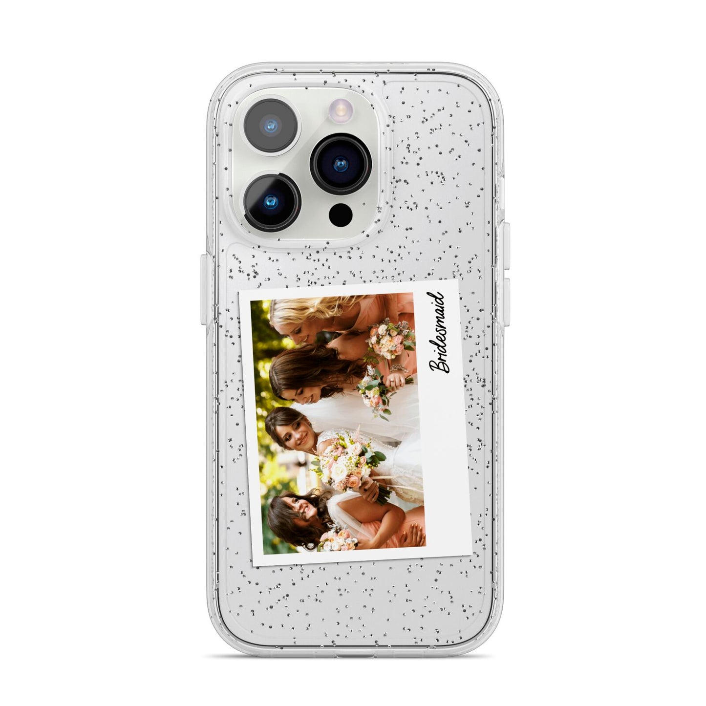 Bridesmaid Photo iPhone 14 Pro Glitter Tough Case Silver