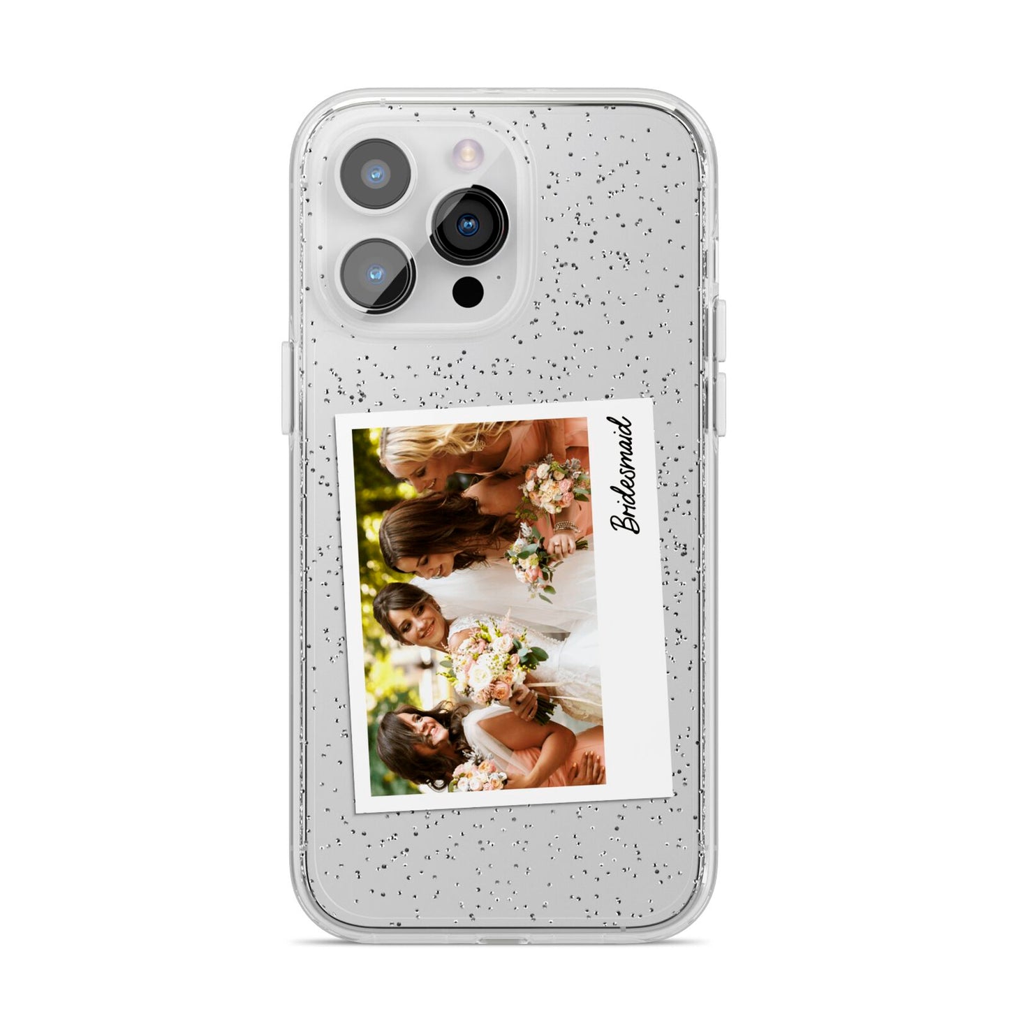 Bridesmaid Photo iPhone 14 Pro Max Glitter Tough Case Silver