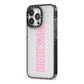Bridesmaid iPhone 13 Pro Black Impact Case Side Angle on Silver phone