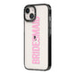 Bridesmaid iPhone 14 Black Impact Case Side Angle on Silver phone
