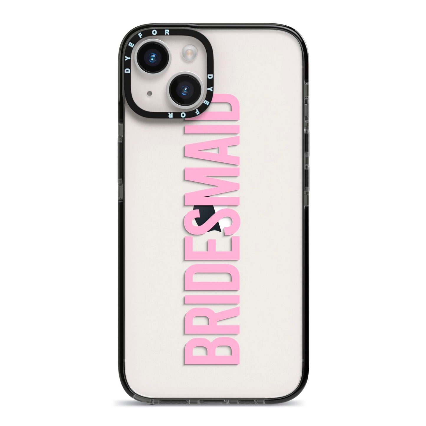 Bridesmaid iPhone 14 Black Impact Case on Silver phone