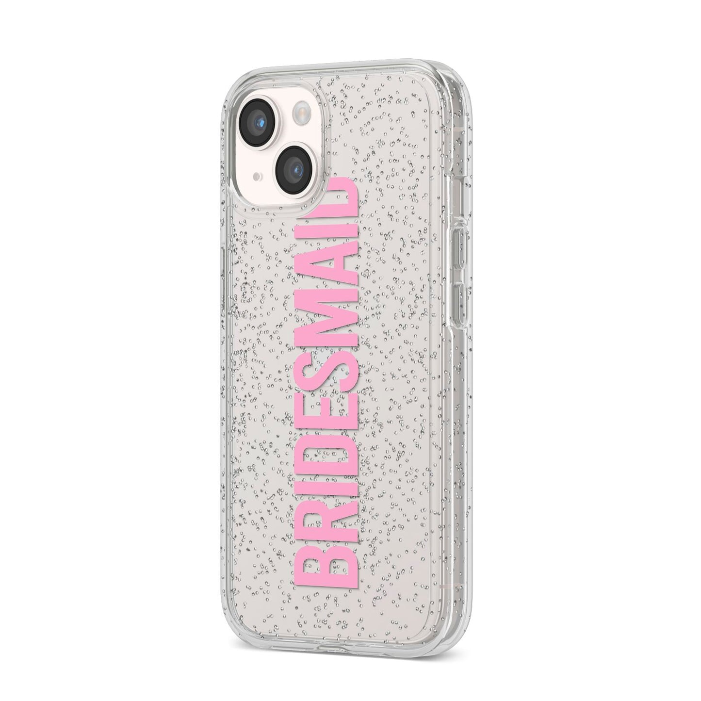 Bridesmaid iPhone 14 Glitter Tough Case Starlight Angled Image