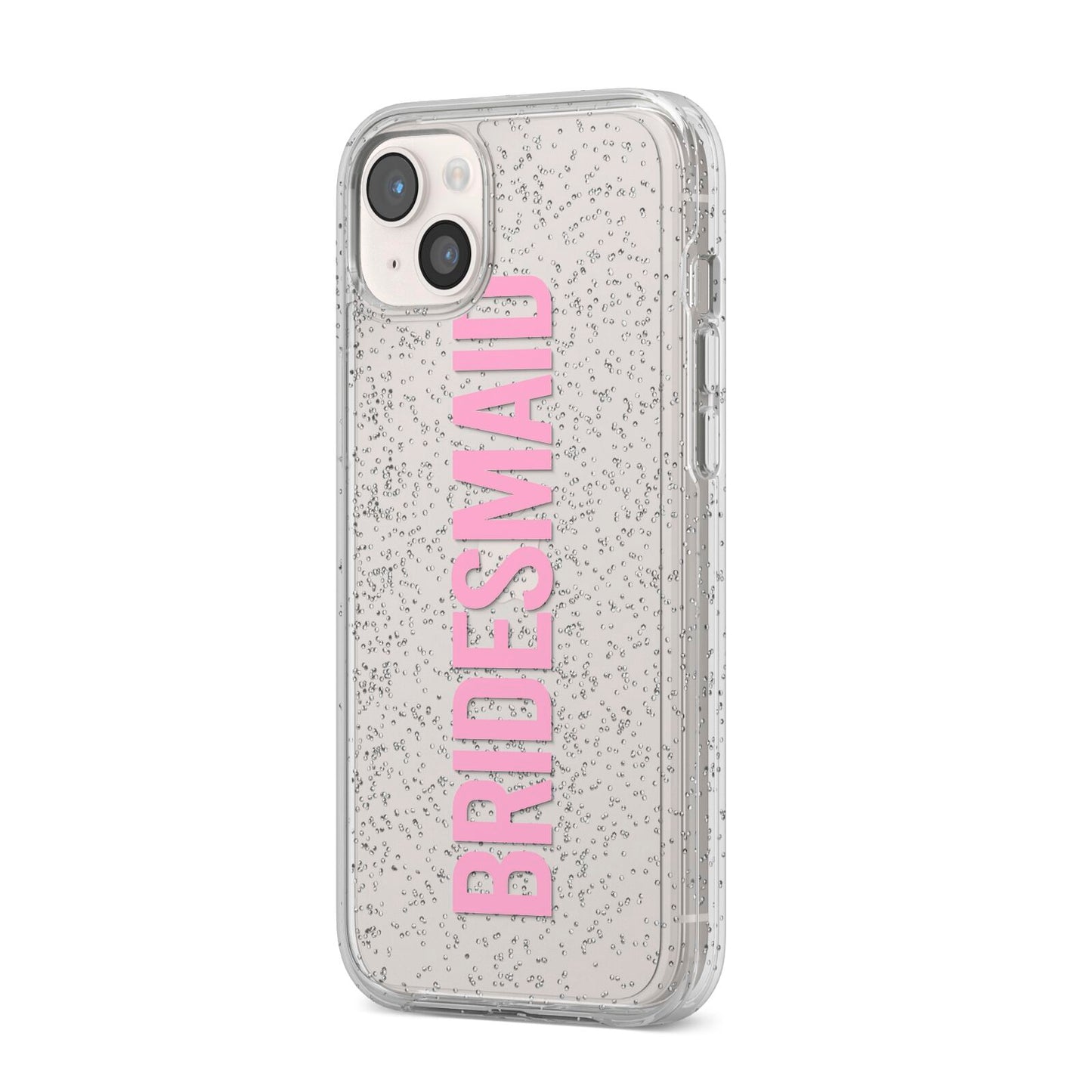 Bridesmaid iPhone 14 Plus Glitter Tough Case Starlight Angled Image