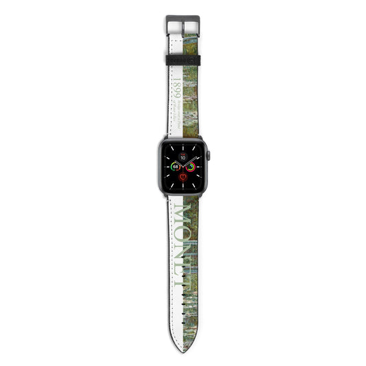 Bridge Over A Pond Of Water Lilies By Monet Apple Watch Strap with Space Grey Hardware