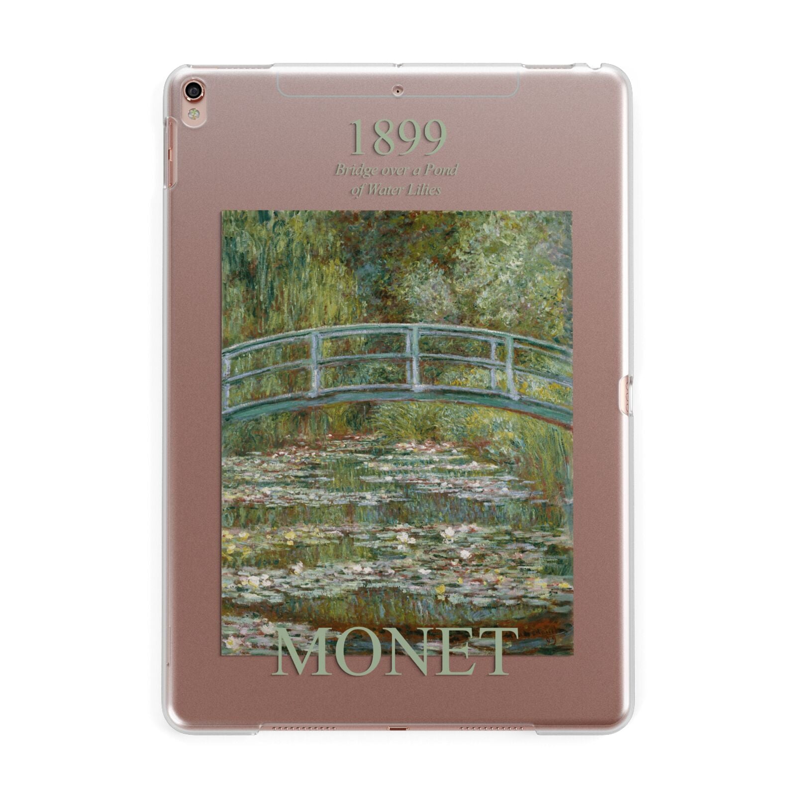 Bridge Over A Pond Of Water Lilies By Monet Apple iPad Rose Gold Case