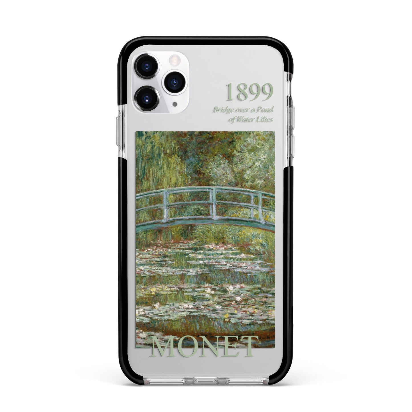 Bridge Over A Pond Of Water Lilies By Monet Apple iPhone 11 Pro Max in Silver with Black Impact Case