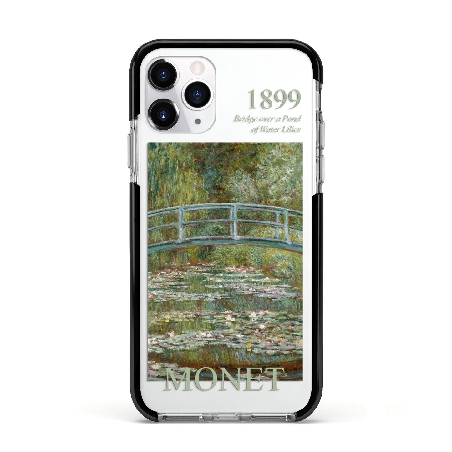 Bridge Over A Pond Of Water Lilies By Monet Apple iPhone 11 Pro in Silver with Black Impact Case