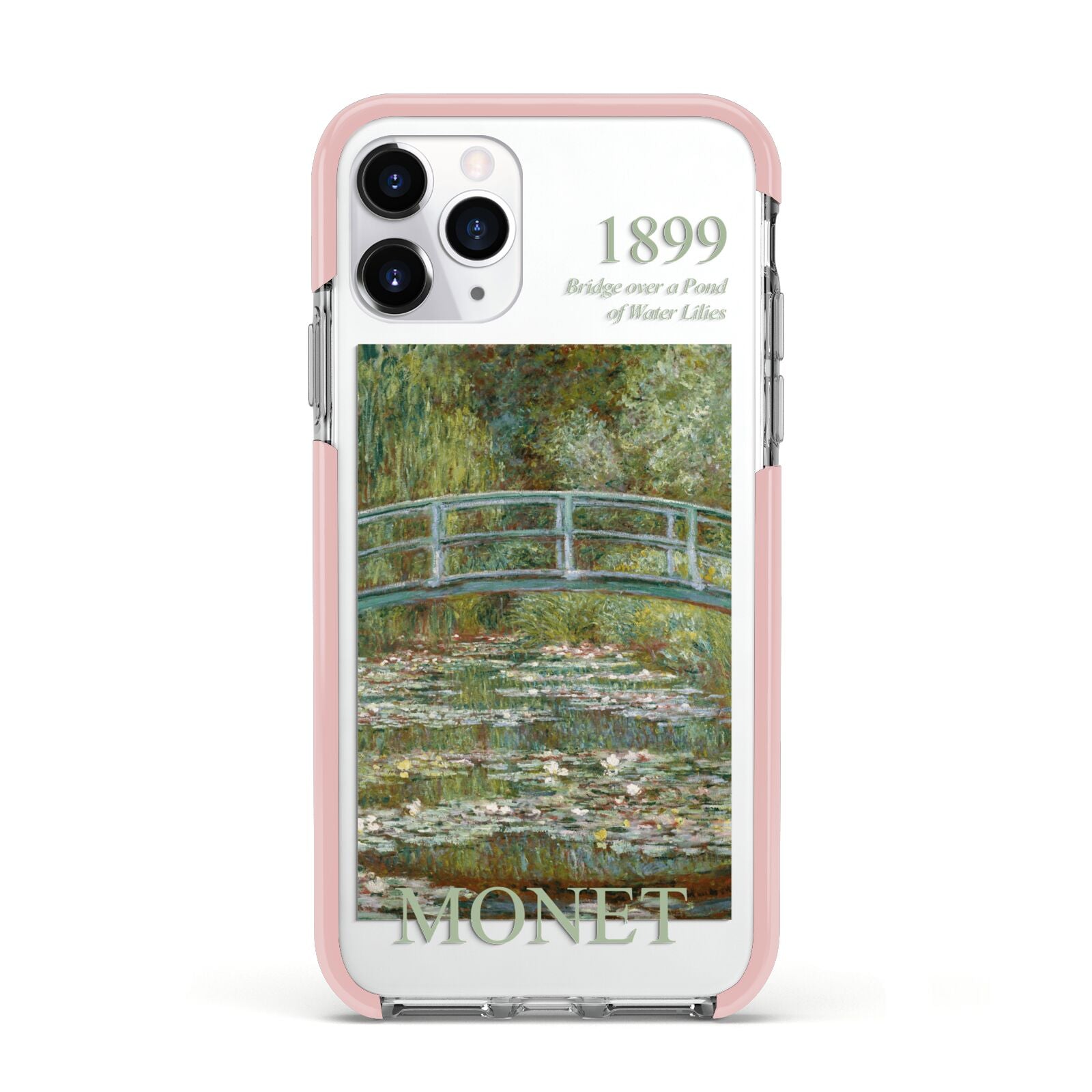 Bridge Over A Pond Of Water Lilies By Monet Apple iPhone 11 Pro in Silver with Pink Impact Case