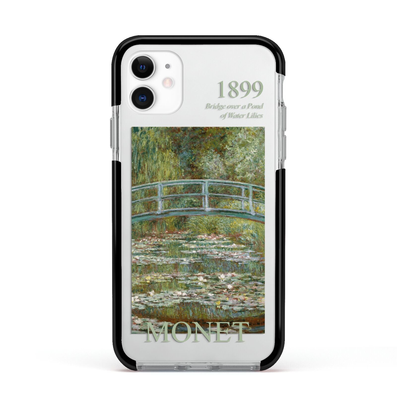 Bridge Over A Pond Of Water Lilies By Monet Apple iPhone 11 in White with Black Impact Case