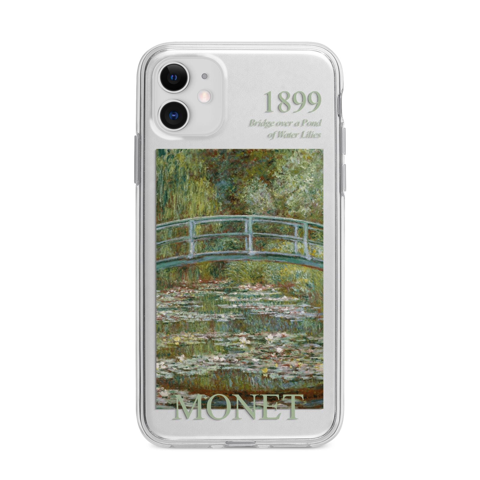 Bridge Over A Pond Of Water Lilies By Monet Apple iPhone 11 in White with Bumper Case
