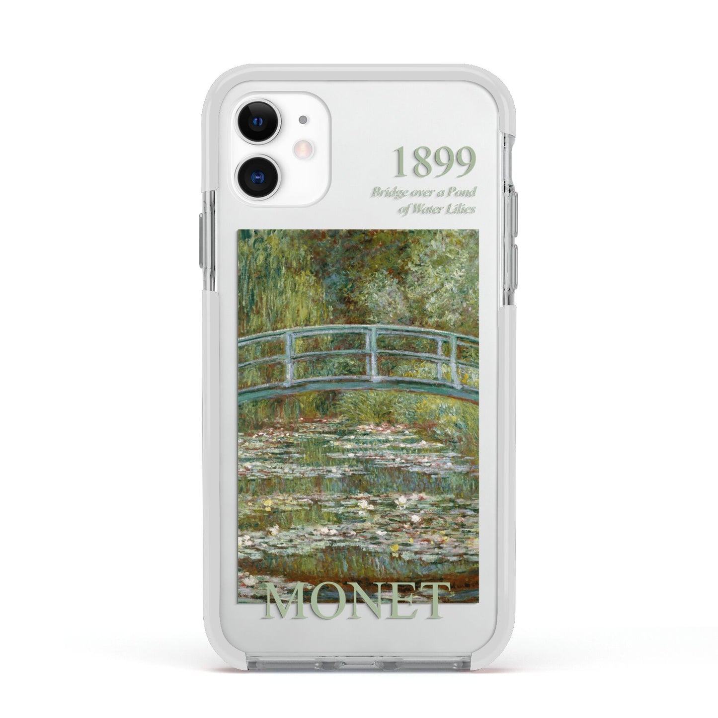 Bridge Over A Pond Of Water Lilies By Monet Apple iPhone 11 in White with White Impact Case