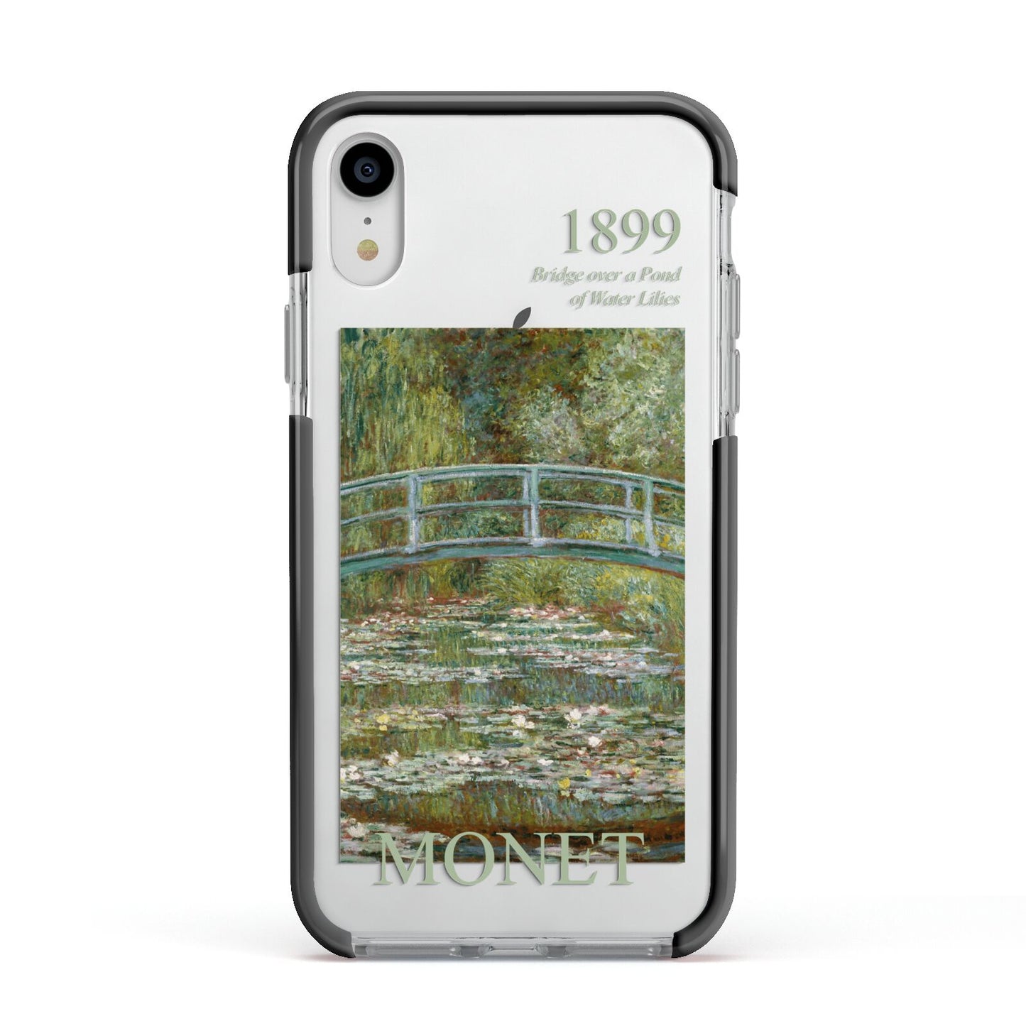 Bridge Over A Pond Of Water Lilies By Monet Apple iPhone XR Impact Case Black Edge on Silver Phone