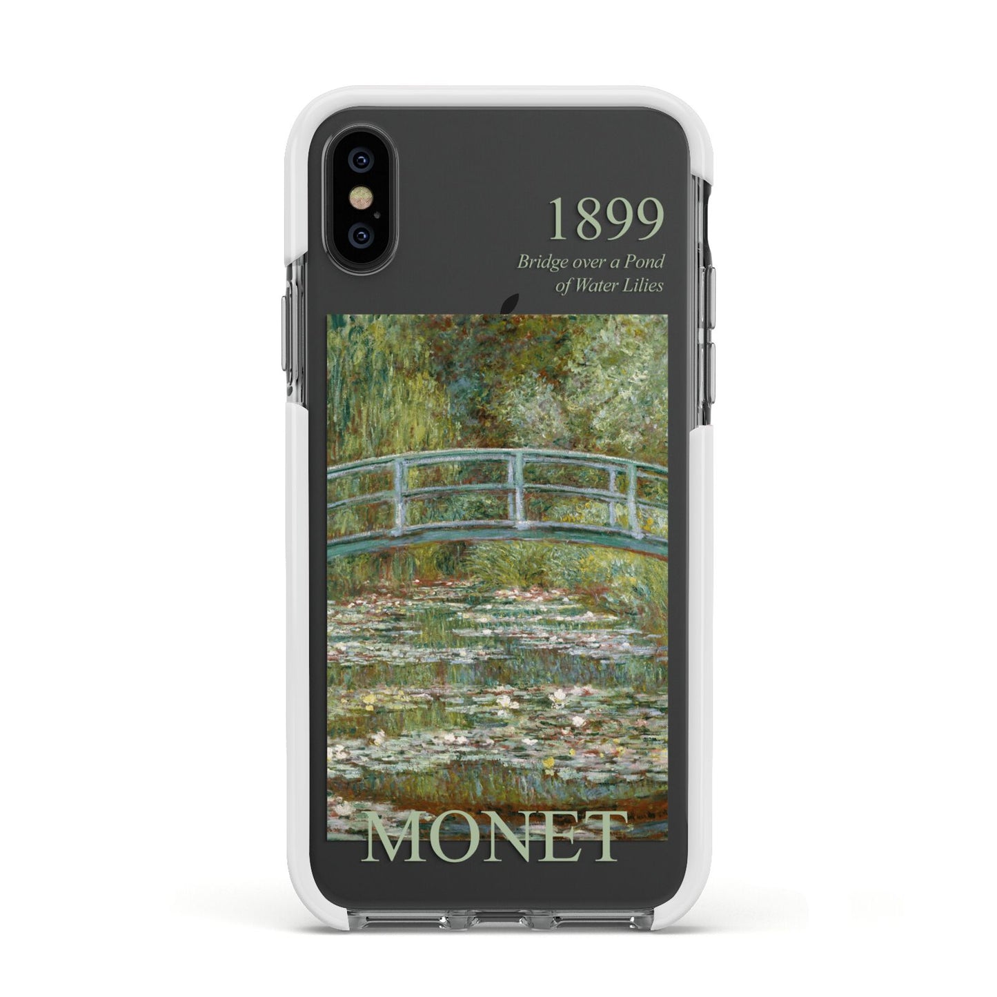 Bridge Over A Pond Of Water Lilies By Monet Apple iPhone Xs Impact Case White Edge on Black Phone